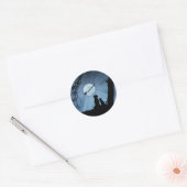 Super Cute Dog en Cat Holiday Kerstmis Ronde Sticker (Envelop)