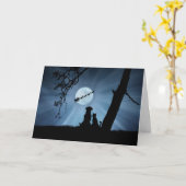 Super Cute Dog en Cat Prettige feestdagen met Sant Kaart (Gele Bloem)