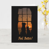 Super Cute Dog en Cat Voel Betere Kaart (Gele Bloem)