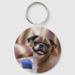 Super Cute dog met haar favoriete bal Sleutelhanger