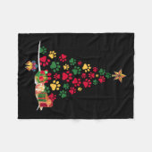 Super Cute Dog Paws Print Christmas Tree Fleece Deken (Voorkant (Horizontaal))