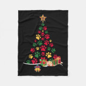 Super Cute Dog Paws Print Christmas Tree  Fleece Deken (Voorkant)
