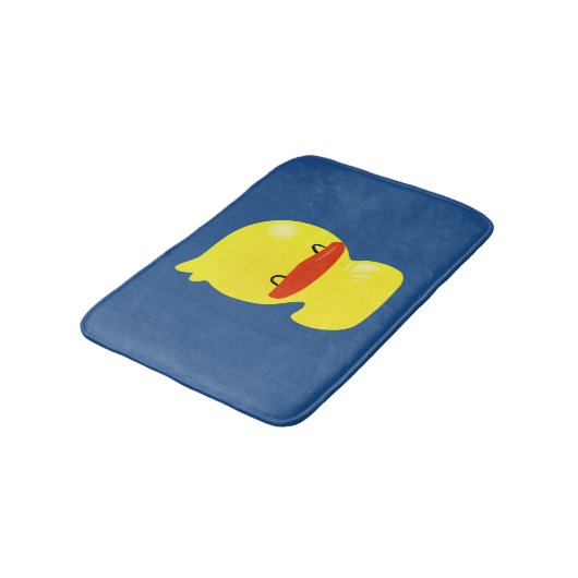 Super Cute Ducky Blue Bath Mat (Gekanteld)