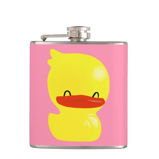 Super Cute Ducky Vinyl Wrapped Kolf in roze Heupfles (Voorkant)