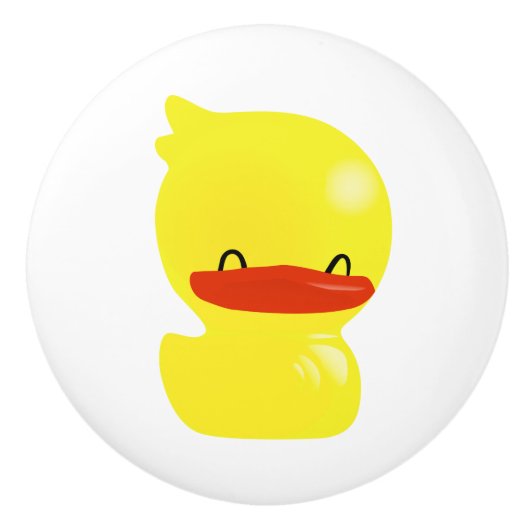 Super Cute Ducky White Ceramic Knob. Keramische Knop (Voorkant)