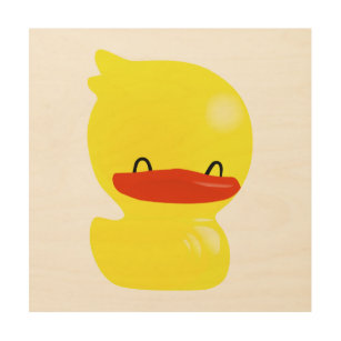 Super Cute Ducky Wood Canvas Hout Afdruk