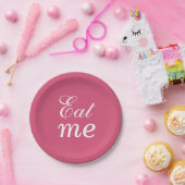 Super Cute Eat Me Bord - roze (Feest)