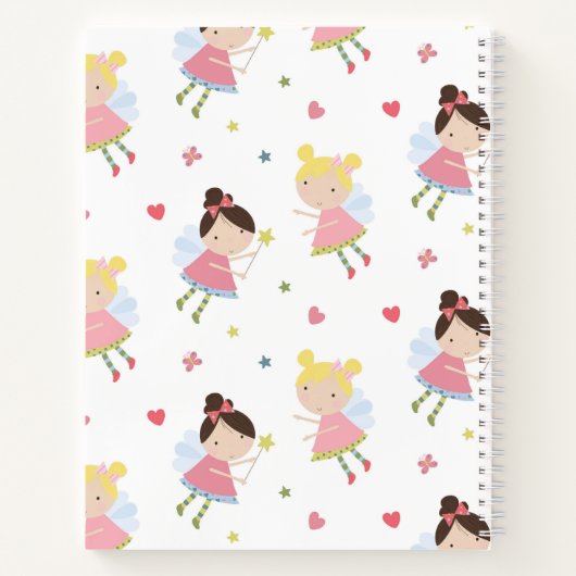 Super Cute Fairy roze Aangepast zakboek Notitieboek (Achterkant)