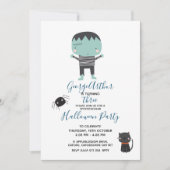 Super Cute Frankenstein boy Halloween Birthday Kaart (Voorkant)