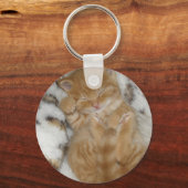Super Cute Ginger Sleeping Kitten Sleutelhanger (Voorkant)