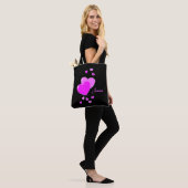 Super Cute Girly Black en Roze Hearts, aangepaste Tote Bag (Op model)