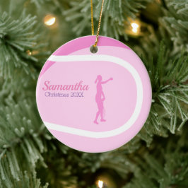 Super Cute Girly Pink Tennis Théleay Gift Keramisch Ornament