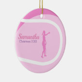 Super Cute Girly Pink Tennis Théleay Gift Keramisch Ornament (Rechts)