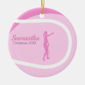 Super Cute Girly Pink Tennis Théleay Gift Keramisch Ornament (Voorkant)