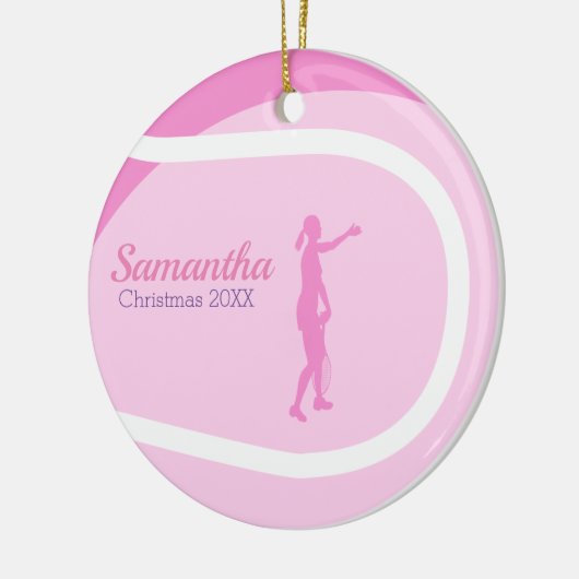 Super Cute Girly Pink Tennis Théleay Gift Keramisch Ornament (Links)