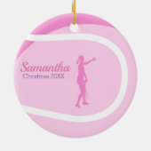 Super Cute Girly Pink Tennis Théleay Gift Keramisch Ornament (Achterkant)