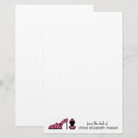 Super Cute Girly Stationery Briefpapier (Voorkant / Achterkant)