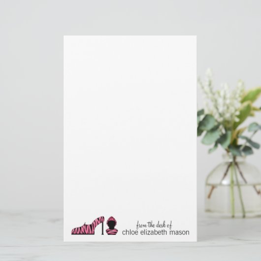 Super Cute Girly Stationery Briefpapier (Staand voorkant)