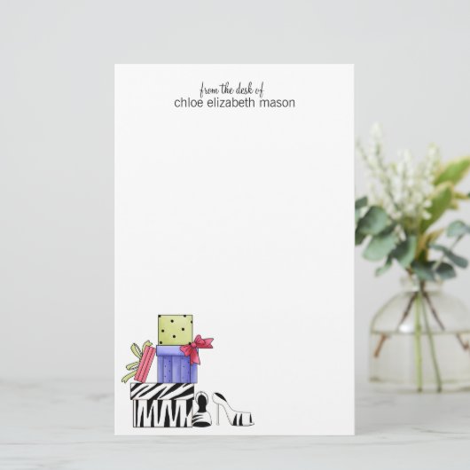 Super Cute Girly Stationery Briefpapier (Staand voorkant)