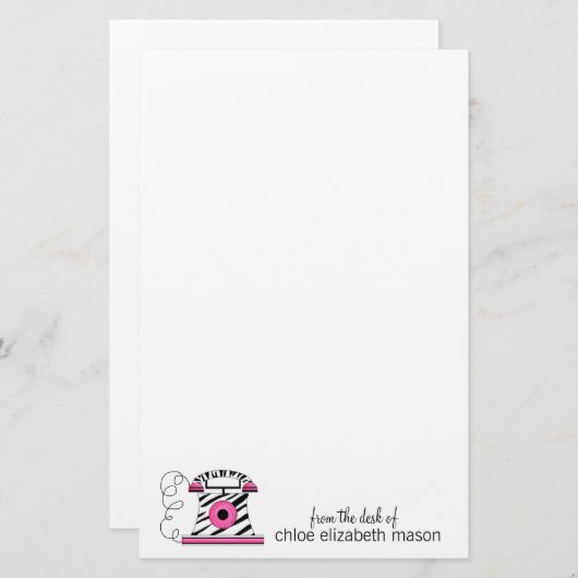 Super Cute Girly Stationery Briefpapier (Voorkant / Achterkant)