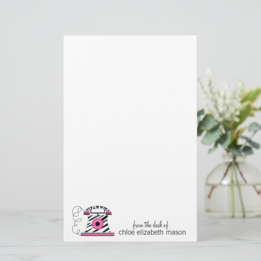 Super Cute Girly Stationery Briefpapier (Staand voorkant)