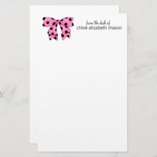 Super Cute Girly Stationery Briefpapier (Voorkant / Achterkant)