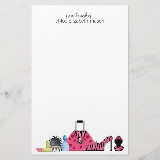 Super Cute Girly Stationery Briefpapier (Voorkant)