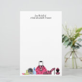 Super Cute Girly Stationery Briefpapier (Staand voorkant)