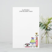 Super Cute Girly Stationery Briefpapier (Staand voorkant)
