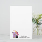 Super Cute Girly Stationery Briefpapier (Staand voorkant)