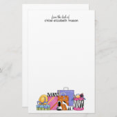 Super Cute Girly Stationery Briefpapier (Voorkant / Achterkant)