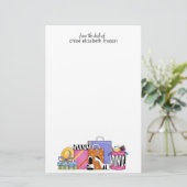 Super Cute Girly Stationery Briefpapier (Staand voorkant)