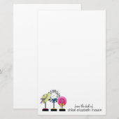 Super Cute Girly Stationery Briefpapier (Voorkant / Achterkant)