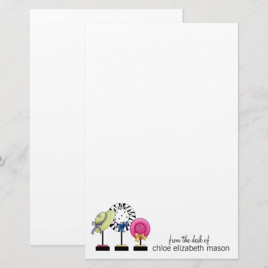Super Cute Girly Stationery Briefpapier (Voorkant / Achterkant)