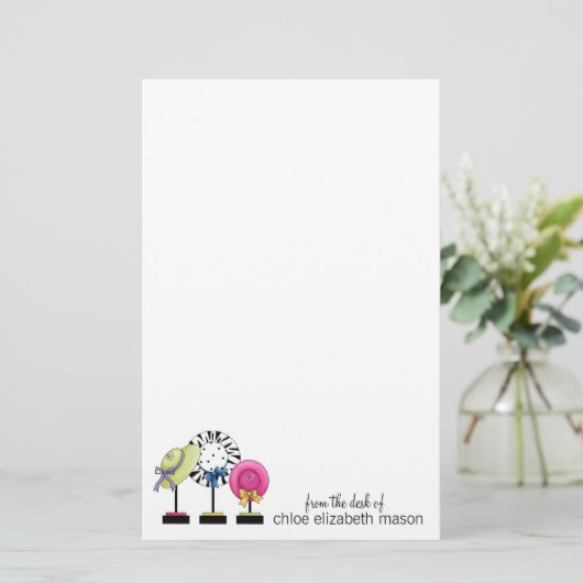 Super Cute Girly Stationery Briefpapier (Staand voorkant)