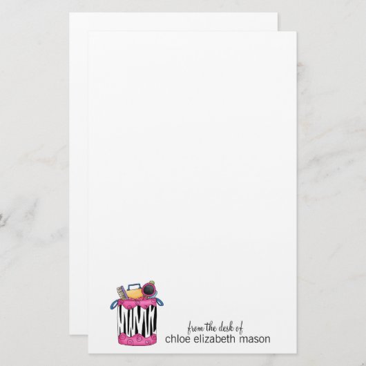 Super Cute Girly Stationery Briefpapier (Voorkant / Achterkant)