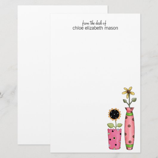 Super Cute Girly Stationery Briefpapier (Voorkant / Achterkant)