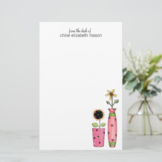 Super Cute Girly Stationery Briefpapier (Staand voorkant)