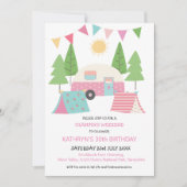 Super Cute Glamping/Camping Birthday Weekend Kaart (Voorkant)