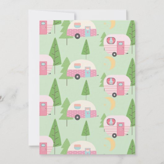 Super Cute Glamping/Camping Birthday Weekend Kaart (Achterkant)