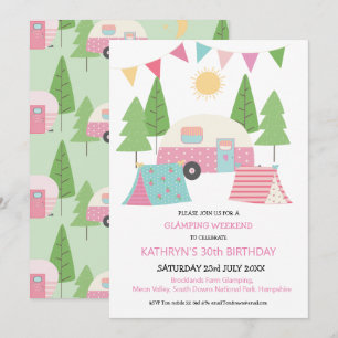 Super Cute Glamping/Camping Birthday Weekend Kaart