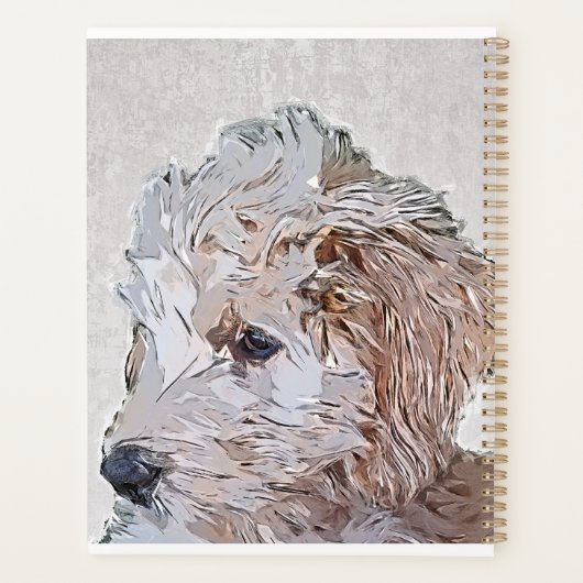 Super Cute Goldendoodle Puppy Dog Planner (Achterkant)