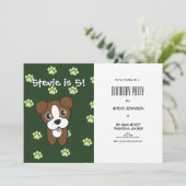 Super Cute Green Boxer Puppy Birthday Kaart (Staand voorkant)