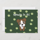 Super Cute Green Boxer Puppy Birthday Kaart (Achterkant)