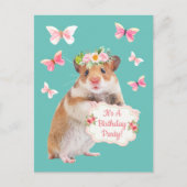 Super Cute Hamster/Mouse Birthday Party Uitnodiging Briefkaart (Voorkant)
