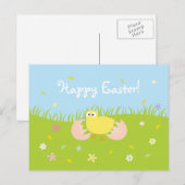 Super Cute Happy Easter Baby Chick Feestdagenkaart (Voorkant / Achterkant)