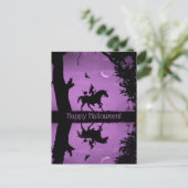 Super Cute Happy Halloween Witch en Unicorn Postc Briefkaart (Staand voorkant)