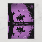Super Cute Happy Halloween Witch en Unicorn Postc Briefkaart (Voorkant)