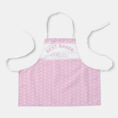 Super Cute Head Baker Pink Polka Dot Girly Baking Schort (Voorkant)