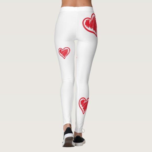 Super Cute Heart-Leggings voor Valentijnsdag Leggings (Achterkant)